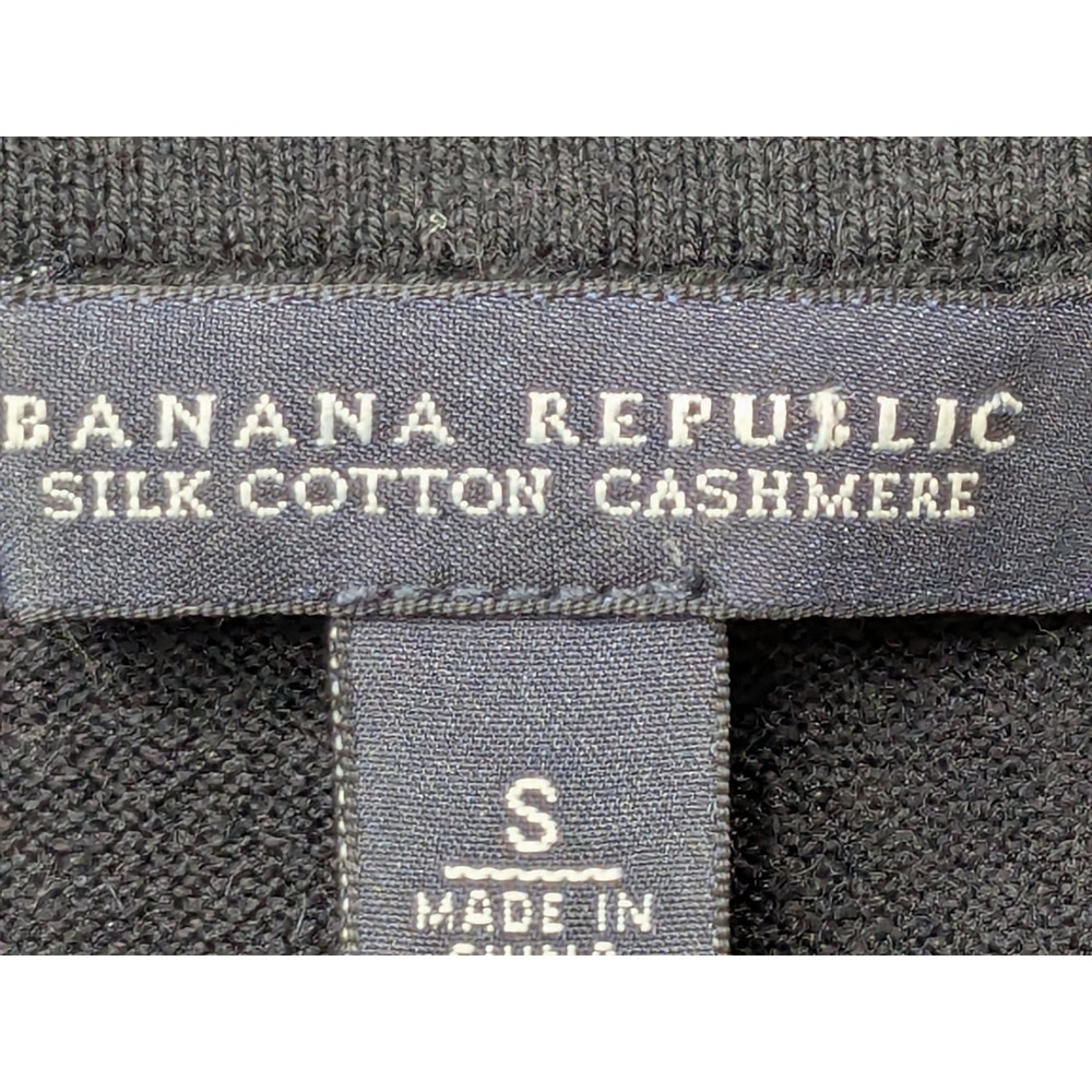 Banana Republic Silk Cotton Cashmere Puff Sleeve Sweater Dress Black Sm 606625 - Picture 5 of 12